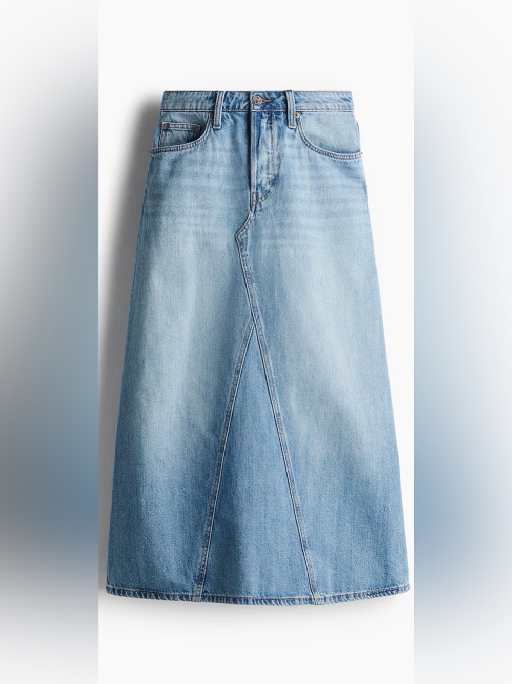 NWT H&M Light Blue Denim A-Line Skirt size XL